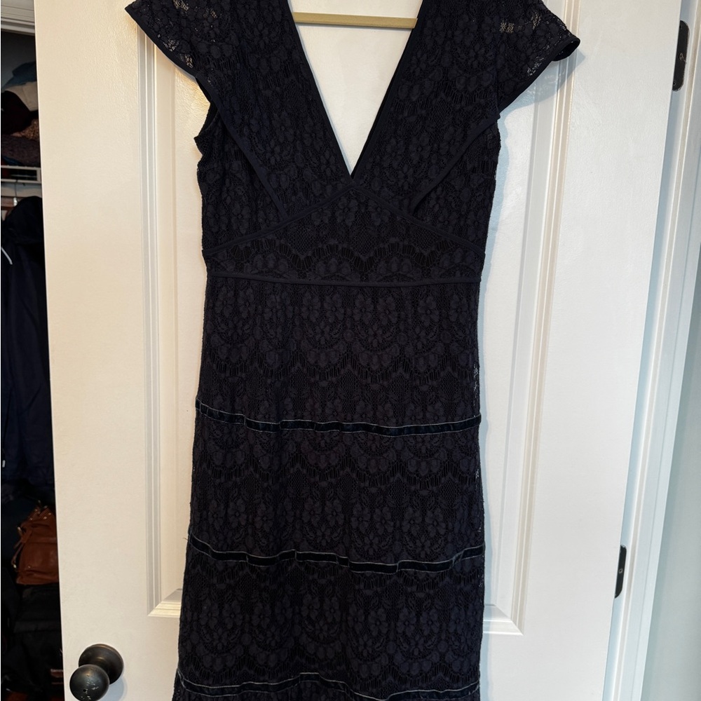 Elegant Navy Lace Dress